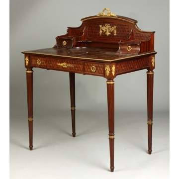 F. Linke Marquetry & Mahogany Inlaid Ladies Desk