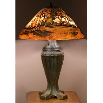 Handel  Obverse & Reverse Painted Lamp