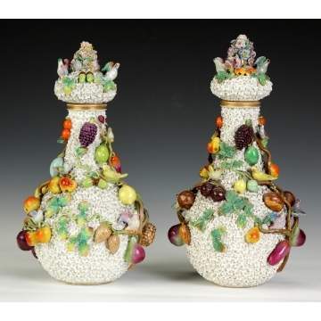 Pair of Meissen Snowball Vases