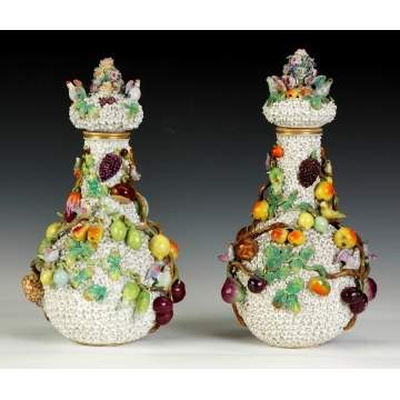 Pair of Meissen Snowball Vases