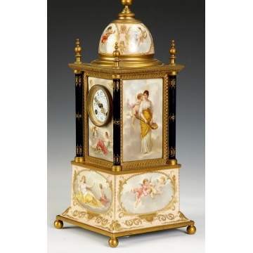 Fine Royal Vienna Porcelain & Brass Clock