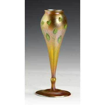 Tiffany Vase with Leaf & Vine Decoration