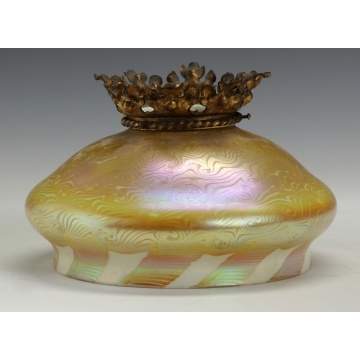 Sgn. Quezal Decorated Art Glass Shade