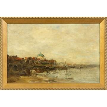Jacob Henricus Maris (Dutch, 1837-1899) Waterfront Scene