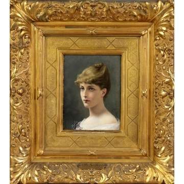 Alfred Seifert (Czech, 1850-1901) Portrait of a young lady