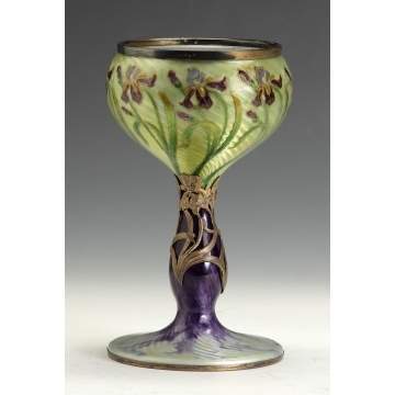 Fine Enamel on Silver Art Nouveau Goblet