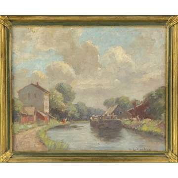 3 Emma Lambert Cooper (American 1855-1920)  Canal Paintings