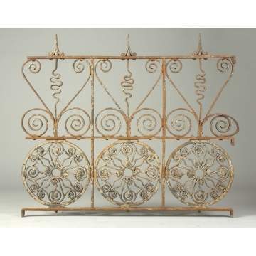 E.B. Green Wrought Iron Architectural Fence Sections