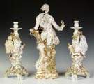 Meissen Style Candelabras & Meissen Gentleman