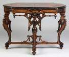 Victorian Walnut & Ebonized Inlaid Table