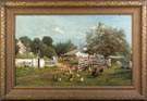 C. Phillip Weber (American, 1850-1921) "In a Barn Yard"