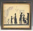 Silhouette by Phillip Lord Maine, Family of four with piano