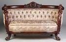 Carved Mahogany Settee & Matching Arm Chair