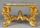 Carved & Gilt Wood Side Table with Onyx Top