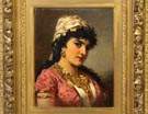 Anton Ebert (German,1845-1896) Portrait of a Middle Eastern Young Lady