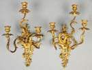 Pair of French Gilt Bronze Wall Sconces