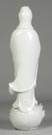 Monumental Blanc de Chine Figure of Kwan Yin Standing on Coiled Dragon 