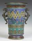 Cloisonne Vase with Stylized Serpent Handles