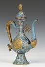 Chinese Cloisonne & Gilt Brass Ewer