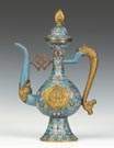 Chinese Cloisonne & Gilt Brass Ewer