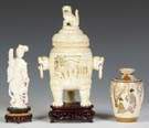 Carved Ivory & Porcelain Vase