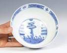 Signed Chinese Blue & White Porcelain Bowl