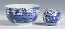 Two Signed Chinese Blue & White Porcelain Bowls 