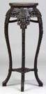 Chinese Carved Hardwood Stand with Marble Top