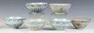 Group of Six Early Ming Blue & White Bowls