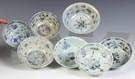 Group of Seven Early Ming Blue & White  Bowls