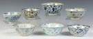 Group of Seven Early Ming Blue & White  Bowls