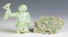 Carved Jadeite Figure & Jade Brush Washer