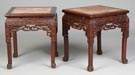 Pair of Chinese Carved Hardwood Stands