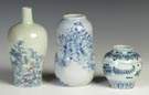 Three Chinese Blue & White Porcelain Vases