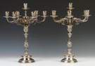 Pair of Sterling Silver Buccellati Candelabras