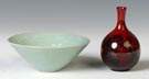 Chinese Bowl & Royal Doulton Flambe Vase