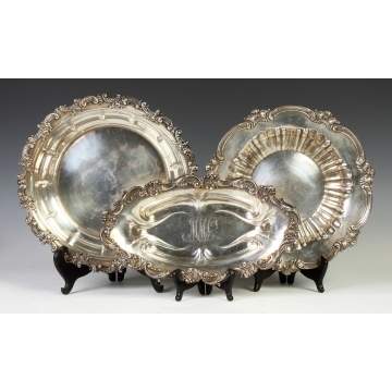 Three Sterling Bowls w/Relief Borders