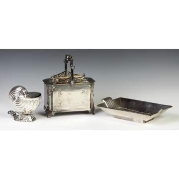 Three Pieces Silver Plate