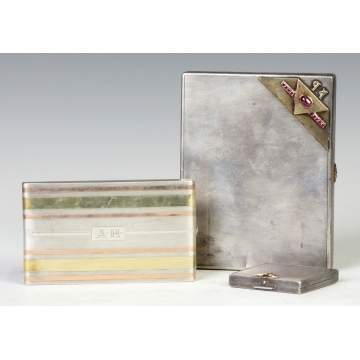 Two Cigarette Cases & Compact