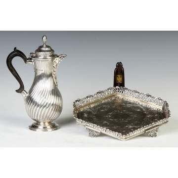 English Sterling Silver Teapot &  Tray 