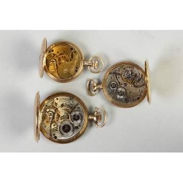 Three 14K Gold Pocket Watches
