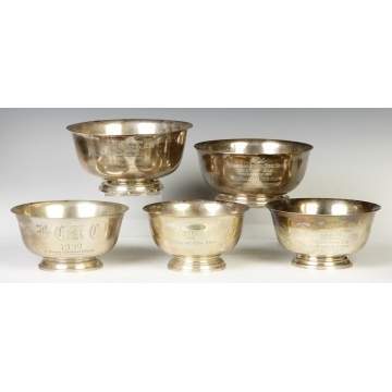 Group of 5 Sterling Silver Best of Breed Bowls