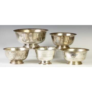Group of 5 Sterling Silver Presentation Bowls