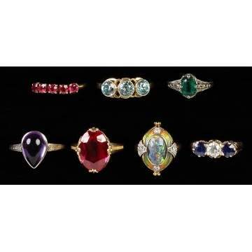 Group of 7 Vintage Rings
