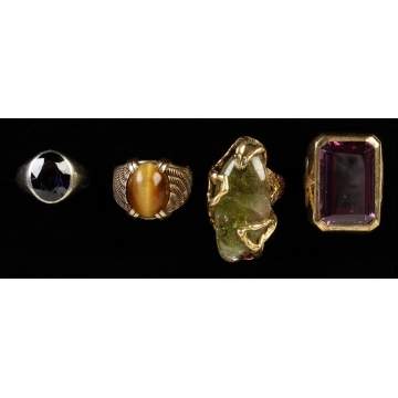 4 Gold Vintage Men's Rings