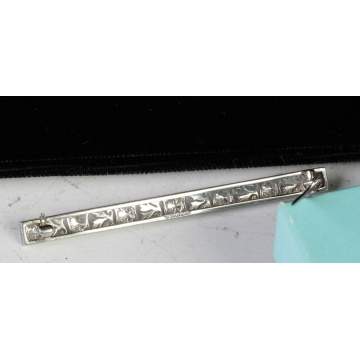 Tiffany Platinum & Diamond  Bar Pin 