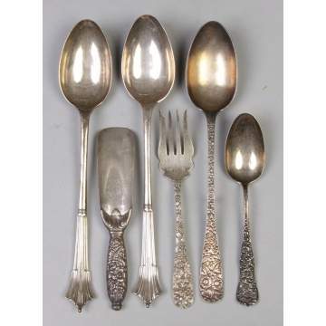 Six Sterling Silver Serving Pieces