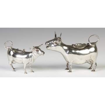 English Silver Cow Creamers