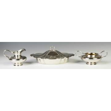 Towle Sterling Silver Creamer & Sugar & Gorham Covered Dish