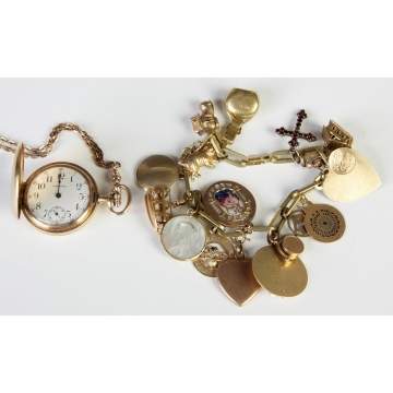 14K Gold Ladies Pendant Watch